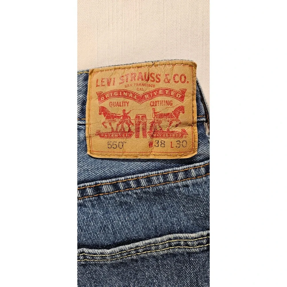 Levis‎ 550 Relaxed Fit Blue Denim Jeans Mens 38x30 Medium Wash 37x29 Actual